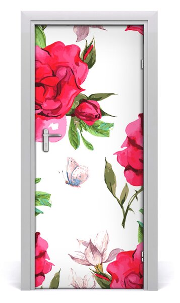 Samolepiace fototapety na dvere červená ruža 85x205 cm