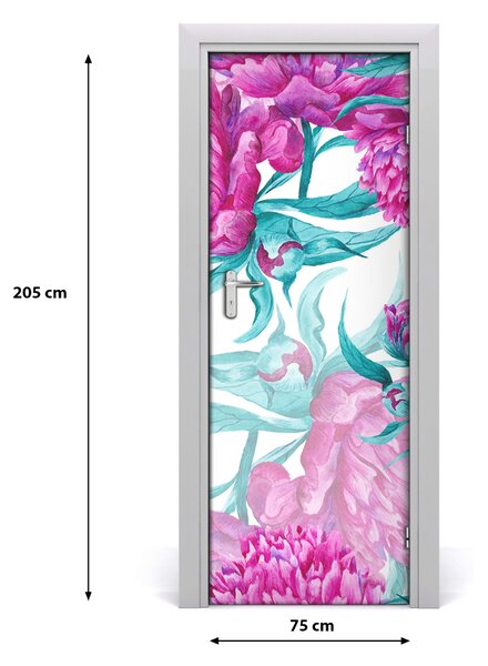Samolepiace fototapety na dvere pivonky 75x205 cm