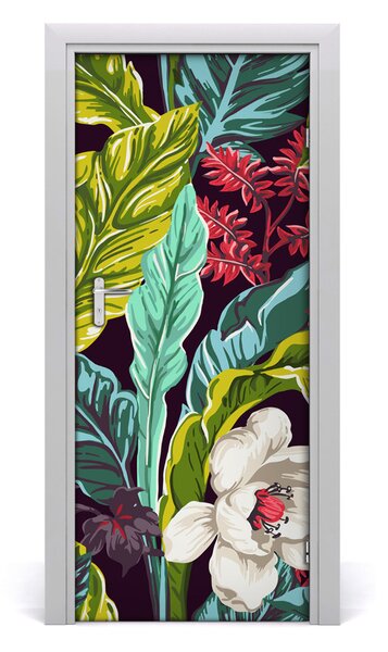Samolepiace fototapety na dvere tropické kvety 85x205 cm