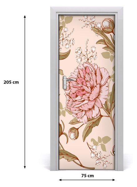 Samolepiace fototapety na dvere pivonky 75x205 cm