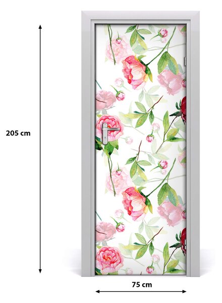 Samolepiace fototapety na dvere ruže a pivónie 75x205 cm