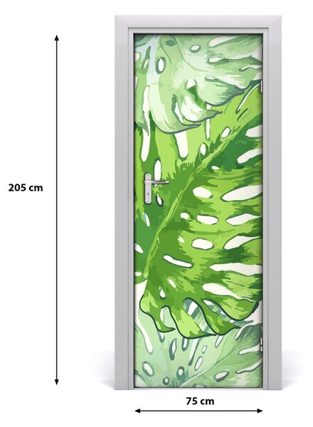 Samolepiace fototapety na dvere tropické lístia 75x205 cm