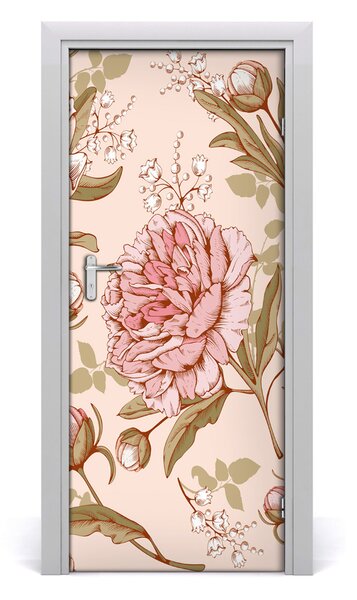 Samolepiace fototapety na dvere pivonky 85x205 cm