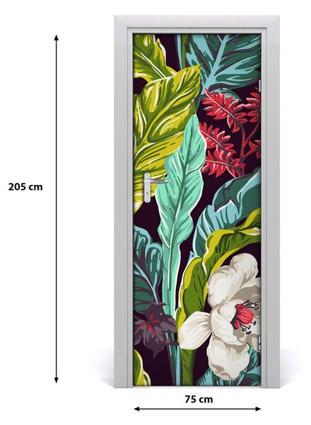 Samolepiace fototapety na dvere tropické kvety 75x205 cm