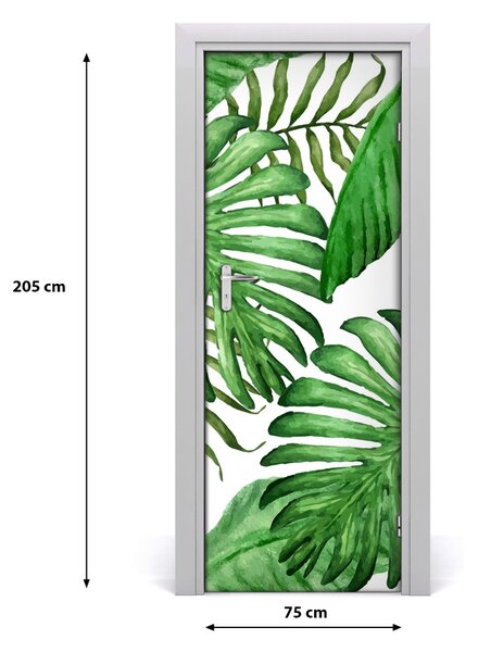 Samolepiace fototapety na dvere tropické lístia 75x205 cm