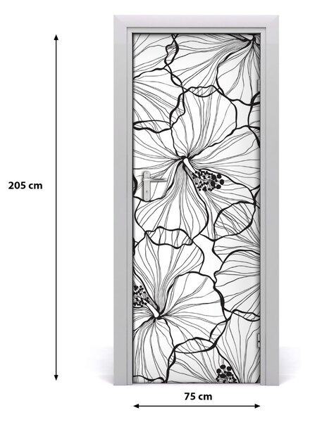 Samolepiace fototapety na dvere hibiskus 75x205 cm