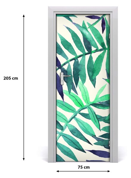 Samolepiace fototapety na dvere tropické lístia 75x205 cm