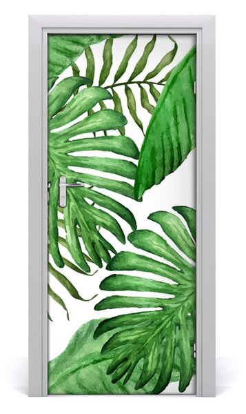 Samolepiace fototapety na dvere tropické lístia 85x205 cm