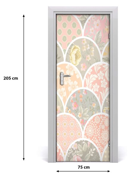 Samolepiace fototapety na dvere kvetinový vzor 75x205 cm