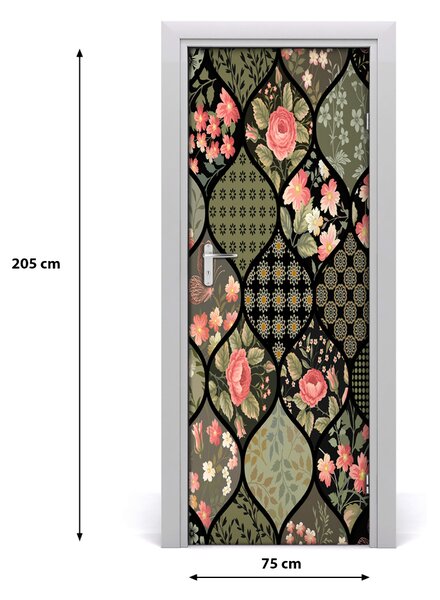 Samolepiace fototapety na dvere kvetinový vzor 75x205 cm
