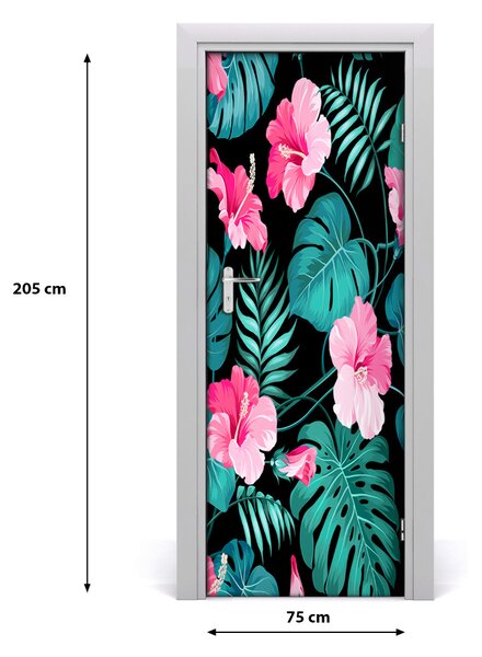 Samolepiace fototapety na dvere havajskej kvety 75x205 cm