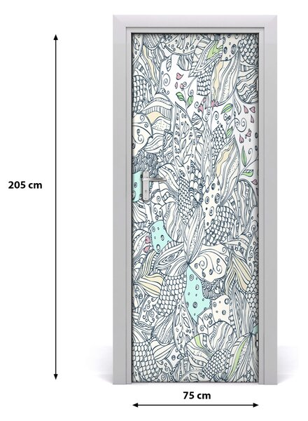 Samolepiace fototapety na dvere kvetinový vzor 75x205 cm