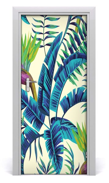 Samolepiace fototapety na dvere tropické lístia 85x205 cm