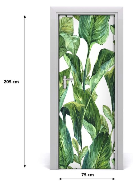 Samolepiace fototapety na dvere tropické lístia 75x205 cm
