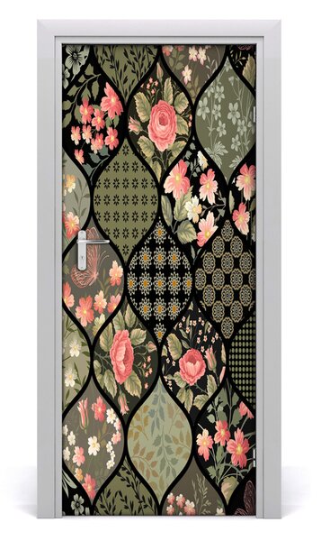 Samolepiace fototapety na dvere kvetinový vzor 85x205 cm