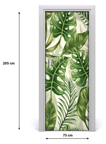 Samolepiace fototapety na dvere tropické lístia 75x205 cm