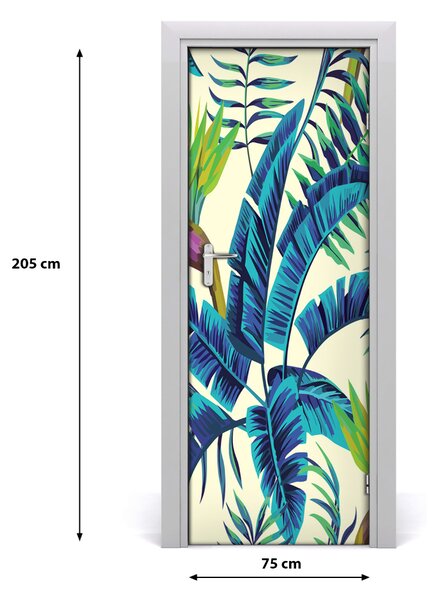 Samolepiace fototapety na dvere tropické lístia 75x205 cm