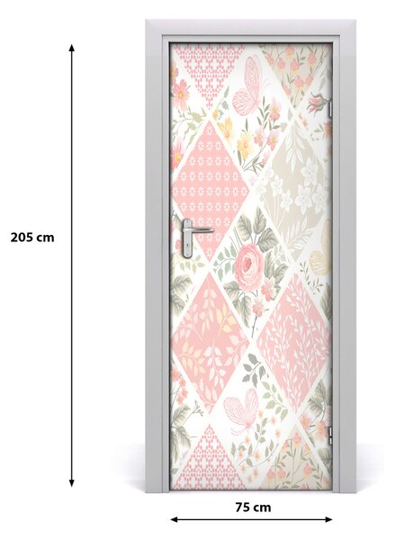 Samolepiace fototapety na dvere kvetinový vzor 75x205 cm
