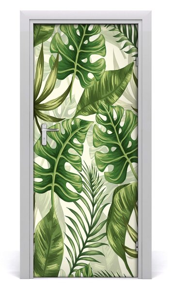 Samolepiace fototapety na dvere tropické lístia 85x205 cm