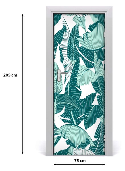 Samolepiace fototapety na dvere tropické lístia 75x205 cm