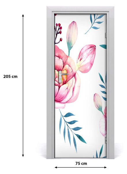 Samolepiace fototapety na dvere pivonky 75x205 cm