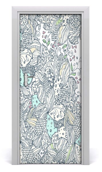 Samolepiace fototapety na dvere kvetinový vzor 85x205 cm