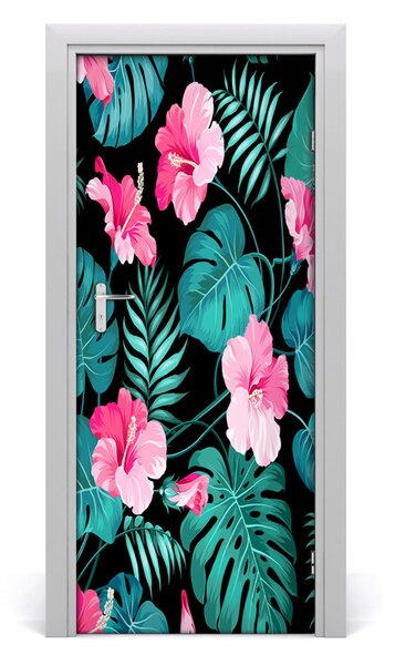 Samolepiace fototapety na dvere havajskej kvety 85x205 cm