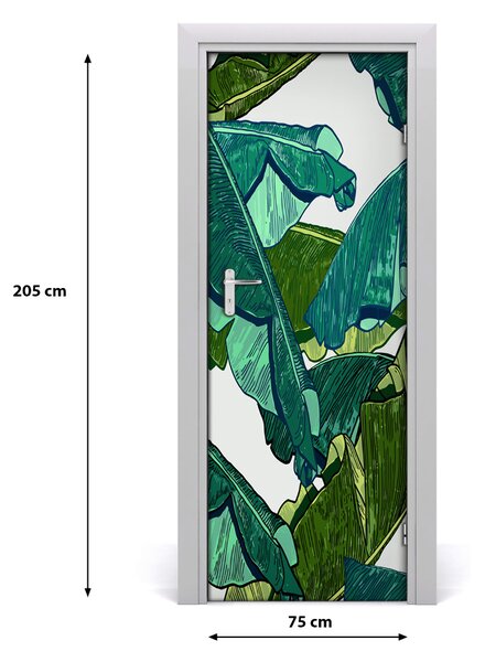 Samolepiace fototapety na dvere lístia banánovníka 75x205 cm