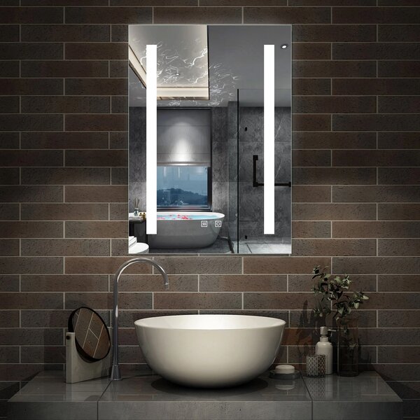 D‘Eluxe Kúpeľňové podsvietené LED zrkadlo 45x60cm DOUBLE TOUCH PT13F