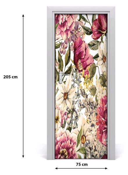 Samolepiace fototapety na dvere kvetinový vzor 75x205 cm
