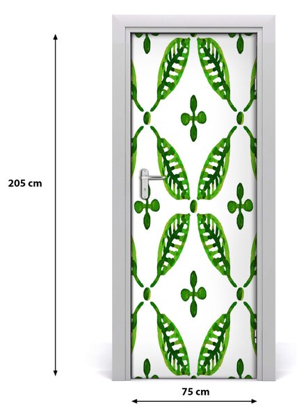 Samolepiace fototapety na dvere zelené lístie 75x205 cm
