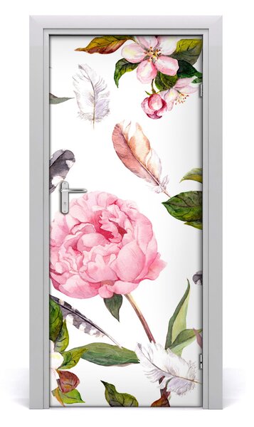 Samolepiace fototapety na dvere kvetinový vzor 85x205 cm