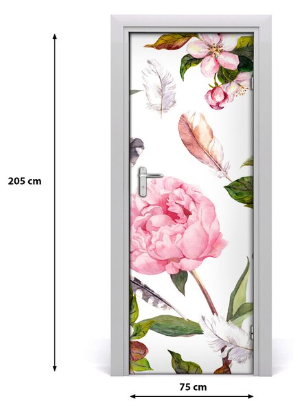 Samolepiace fototapety na dvere kvetinový vzor 75x205 cm