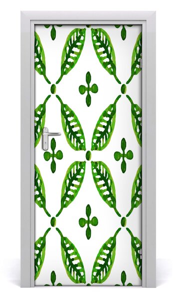 Samolepiace fototapety na dvere zelené lístie 85x205 cm