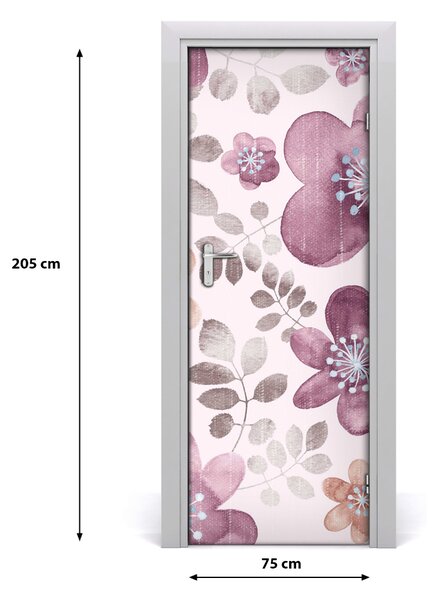 Samolepiace fototapety na dvere kvetinový vzor 75x205 cm