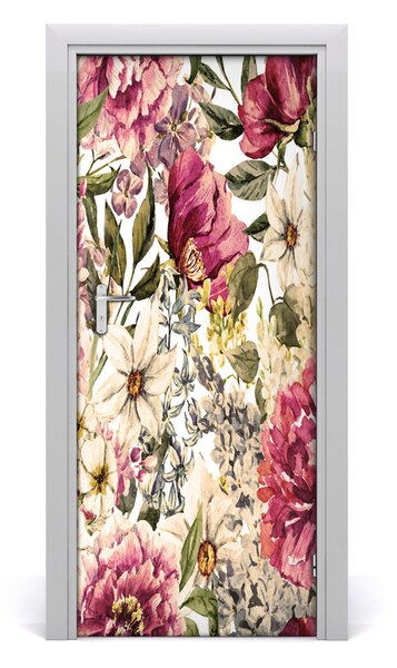 Samolepiace fototapety na dvere kvetinový vzor 85x205 cm