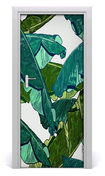 Samolepiace fototapety na dvere lístia banánovníka 85x205 cm