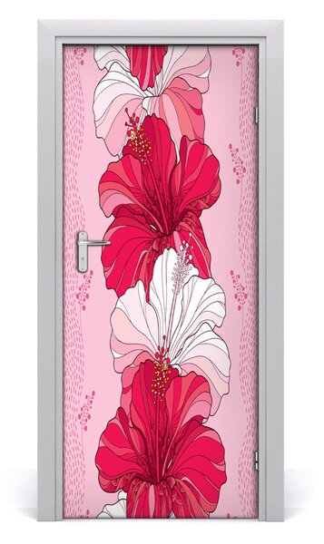 Samolepiace fototapety na dvere hibiskus 85x205 cm