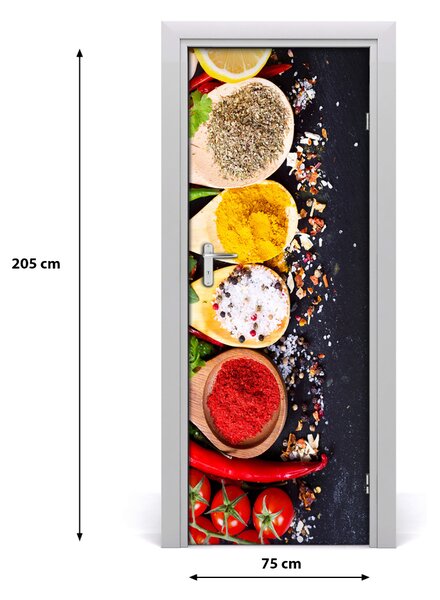 Samolepiace fototapety na dvere korenie 75x205 cm