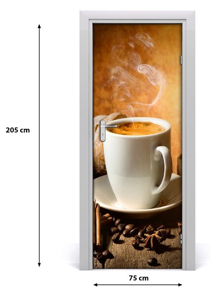Samolepiace fototapety na dvere šálka kávy 75x205 cm