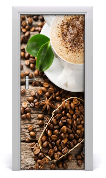 Samolepiace fototapety na dvere káva 85x205 cm