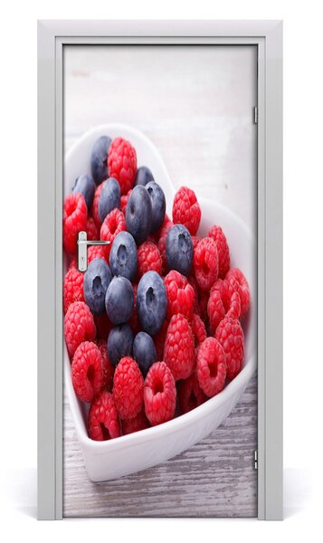 Samolepiace fototapety na dvere maliny a jahody 85x205 cm