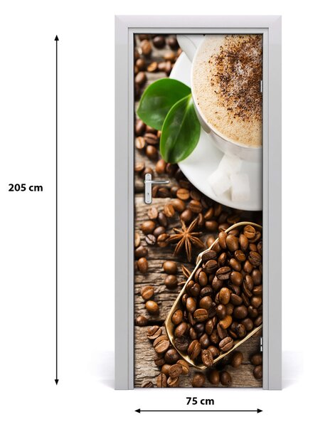 Samolepiace fototapety na dvere káva 75x205 cm
