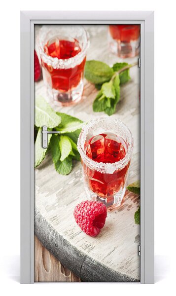 Samolepiace fototapety na dvere maliny a nápoje 85x205 cm