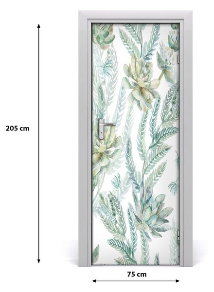 Samolepiace fototapety na dvere kvetinový vzor 75x205 cm