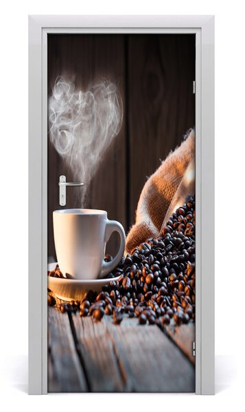 Samolepiace fototapety na dvere šálka kávy 85x205 cm