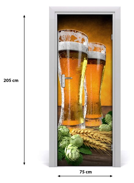 Fototapeta na dvere samolepiace dva poháre piva 75x205 cm
