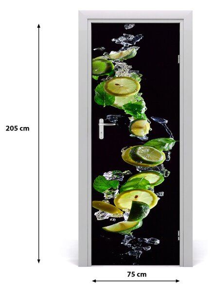 Samolepiace fototapety na dvere limetky a citróny 75x205 cm