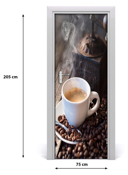 Samolepiace fototapety na dvere šálka kávy 75x205 cm