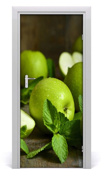 Samolepiace fototapety na dvere zelená jablká 85x205 cm
